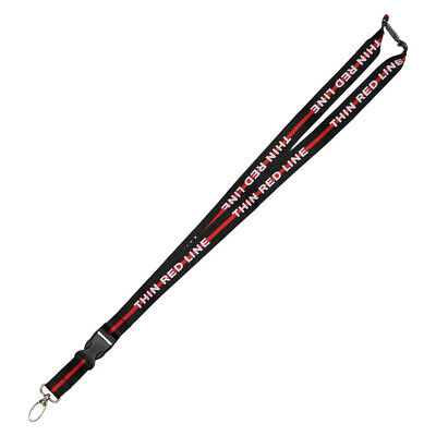 Thin Red Line Lanyard - Black Key Chain