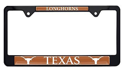 University of Texas Longhorn Black Metal License Plate Frame