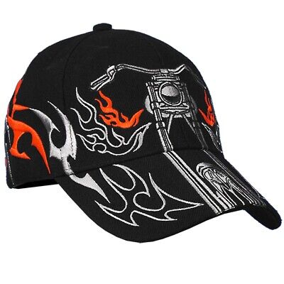 Tribal Bike Hat / Black Motorcycle Baseball Cap