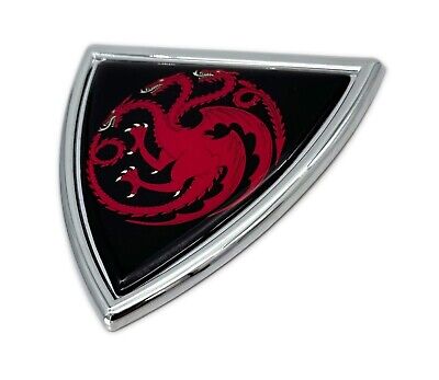 Officially Licensed Game of Thrones Targaryen Chrome 3.0" x 2.9" Metal Emblem