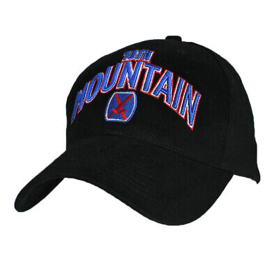 10th Mountain Division Insignia 3D Hat / U.S. Army Black Baseball Cap