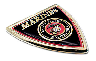 U.S. Marine Corps Seal - USMC 3” x 3” Shield Chrome Metal Auto Emblem