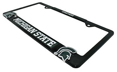 Michigan State Spartans Black 3D Metal License Plate Frame