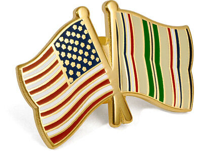 United States of America / Desert Storm Crossed Flags - USA Lapel Pin