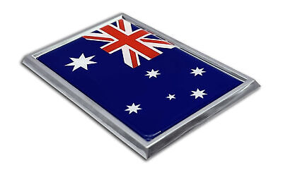 Australian Blue Ensign Flag 3.82" x 2.5" x .15" Chrome Metal Car Auto Emblem