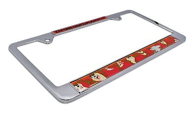 Tasmanian Devil Chrome Metal License Plate Frame