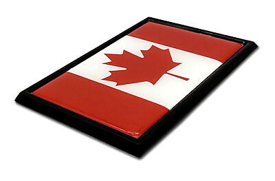Canada Maple Flag 3.82" x 2.5" x .15" Black Metal Car Auto Emblem