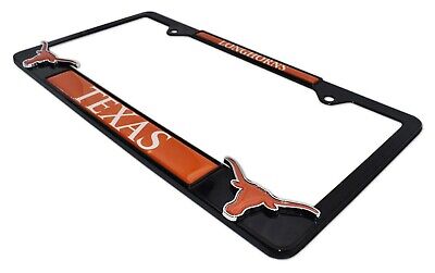Texas Longhorns Black 3D Metal License Plate Frame