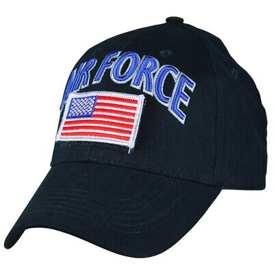 U.S. Air Force Hat / USAF Hook and Loop Flag Navy Blue Baseball Cap