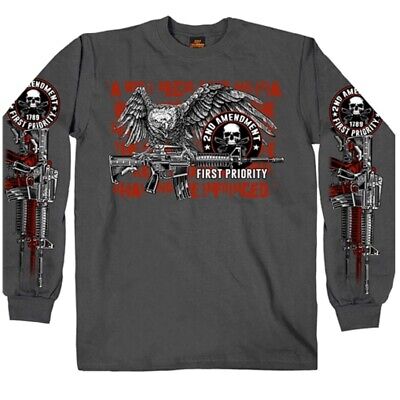 Militia Eagle 2nd Amendment Support Crew Men's Long Sleeve T-Shirt