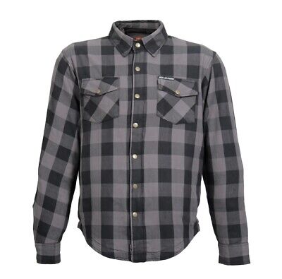 Hot Leathers Gray and Black Armored Flannel Shirt Jacket