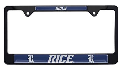 Rice University Owls Black License Plate Frame