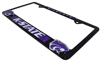 K-State Wildcats Black 3D Metal License Plate Frame