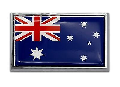 Australian Blue Ensign Flag 3.82" x 2.5" x .15" Chrome Metal Car Auto Emblem