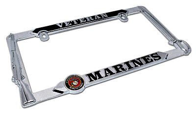 U.S. Marine Corps / VETERAN - USMC All Metal License Plate Frame