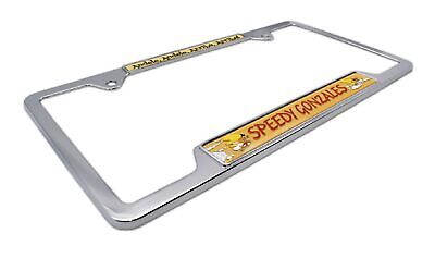 Speedy Gonzales Open Chrome Metal License Plate Frame