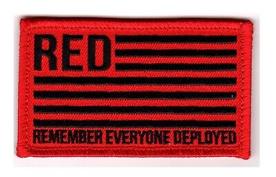 Remember Everyone Deployed R.E.D. Blk/Red Hook & Loop 2 Piece Patch