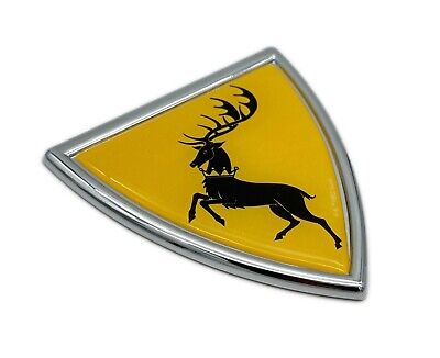 Officially Licensed Game of Thrones Baratheon Chrome 3.0" x 2.9" Metal Emblem
