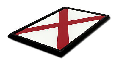Alabama Flag 3.82" x 2.5" x .15" Chrome Metal Car Auto Emblem