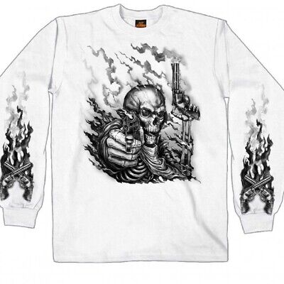 Hot Leathers Smoking Guns Skeleton Long Sleeves
