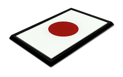 Japan Nisshōki Flag 3.82" x 2.5" x .15" Black Metal Car Auto Emblem
