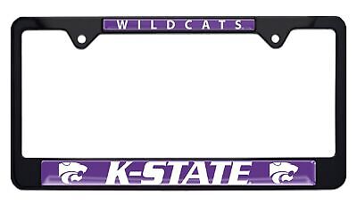 Kansas State University Wildcats Black License Plate Frame