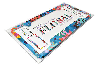 Elektroplate Tropical Floral Unique Metal Open License Plate Frame