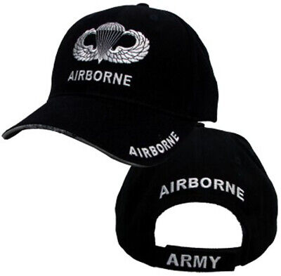 Airborne Jump Wings Hat / U.S. Army Black Baseball Cap