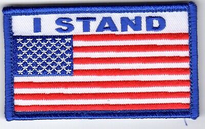 American Flag I STAND - 2.5" x 3.5" Hook & Loop 2 Piece Patch