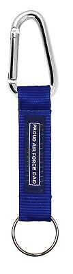 Proud Air Force Dad / Blue Embroidered Key Chain with Carabiner