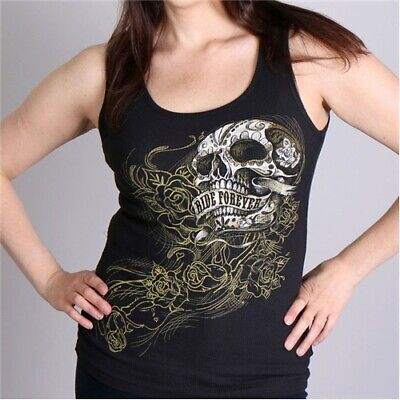 Banner Skull Ladies Thick Strap Tank Top