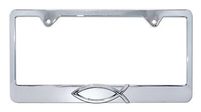 Christian Fish Chrome Metal License Plate Frame