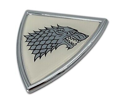 Officially Licensed Game of Thrones Stark Shield Chrome 3.0" x 2.9" Metal Emblem