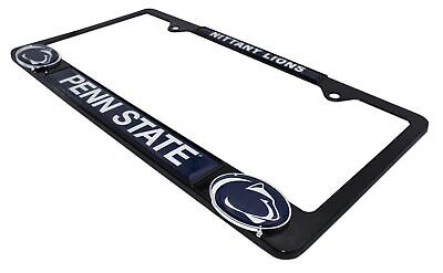 Penn State Nittany Lions Black 3D Metal License Plate Frame
