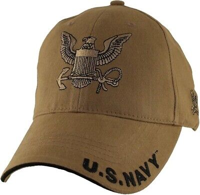 U.S. Navy Emblem Hat - USN Coyote Brown Baseball Cap