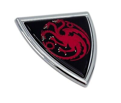 Officially Licensed Game of Thrones Targaryen Chrome 3.0" x 2.9" Metal Emblem