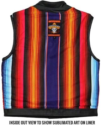 Hot Leathers VSM1057 Men’s Black Mexican Blanket Motorcycle Leather Biker Vest