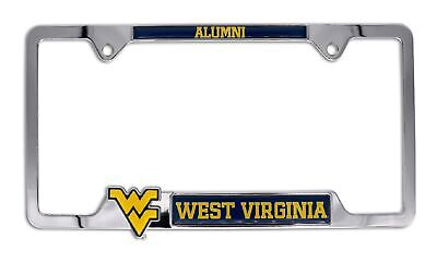 West Virginia University Mountaineers Alumni 3D Chrome Open License Plate Frame