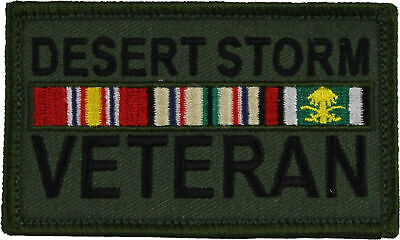 Desert Storm Veteran - 2" x 3" Hook & Loop 2 Piece OD Green Patch