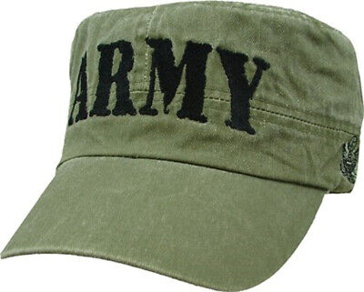 U.S. Army Hat / Flat Top Washed OD Green Baseball Cap