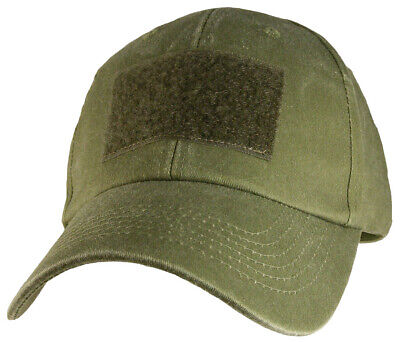 OD Green 2" x 3" Hook & Loop Front Patch Hat / Washed Baseball Cap