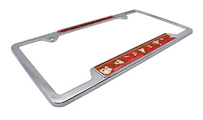 Tasmanian Devil Open Chrome Metal License Plate Frame