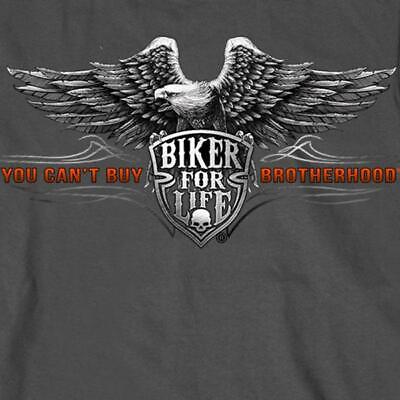Hot Leathers You Can't Buy Brotherhood Eagle Long Sleeve Charcoal Shirt