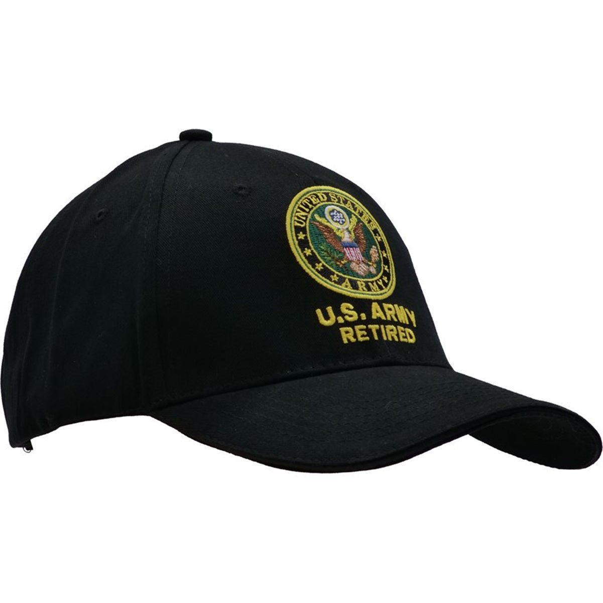 U.S. Army Retired Hat / Army Seal Black Baseball Cap