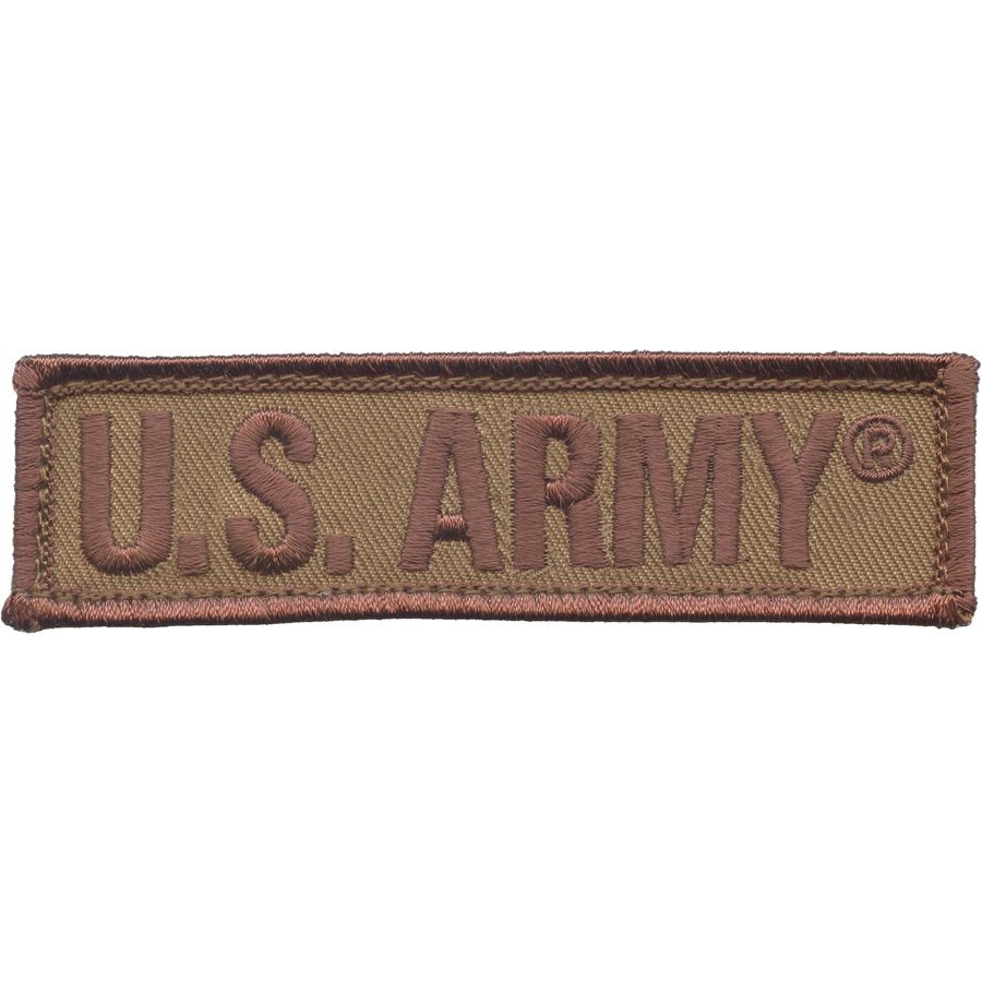 U.S. Army Back Panel Strip 3.75" X 1" 2 Piece Khaki Hook and Loop Patch