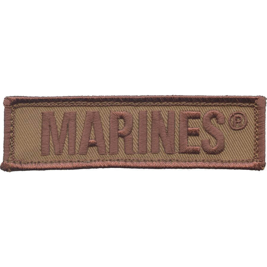U.S. Marine Corps Back Panel Strip 3.75" X 1" 2 Piece Khaki Hook and Loop Patch
