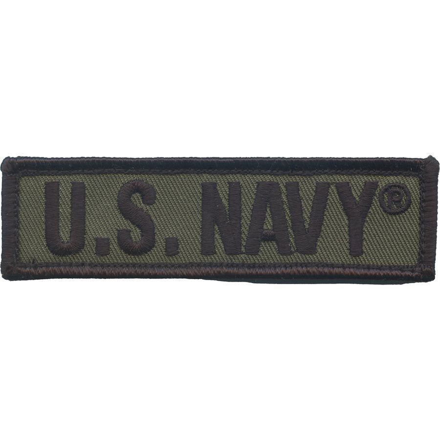 U.S. Navy Back Panel Strip 3.75" X 1" USN 2 Piece OD Green Hook and Loop Patch