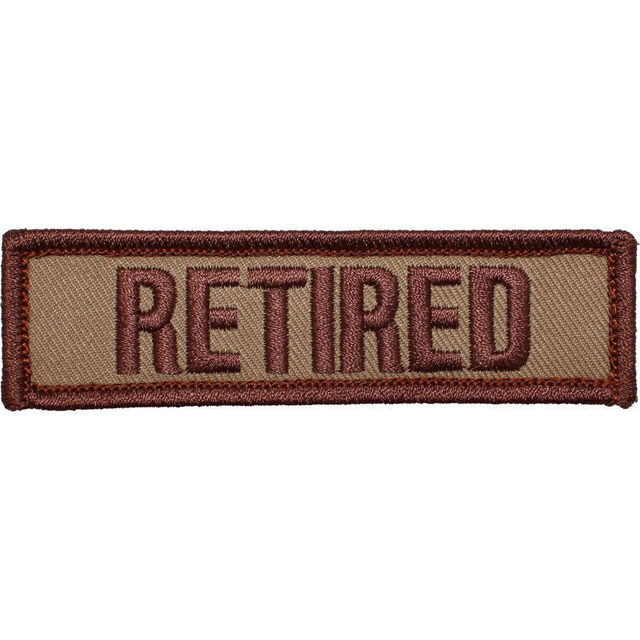 Retired Back Panel Strip 3.75" X 1" 2 Piece Khaki Embroidered Hook and Loop Patch