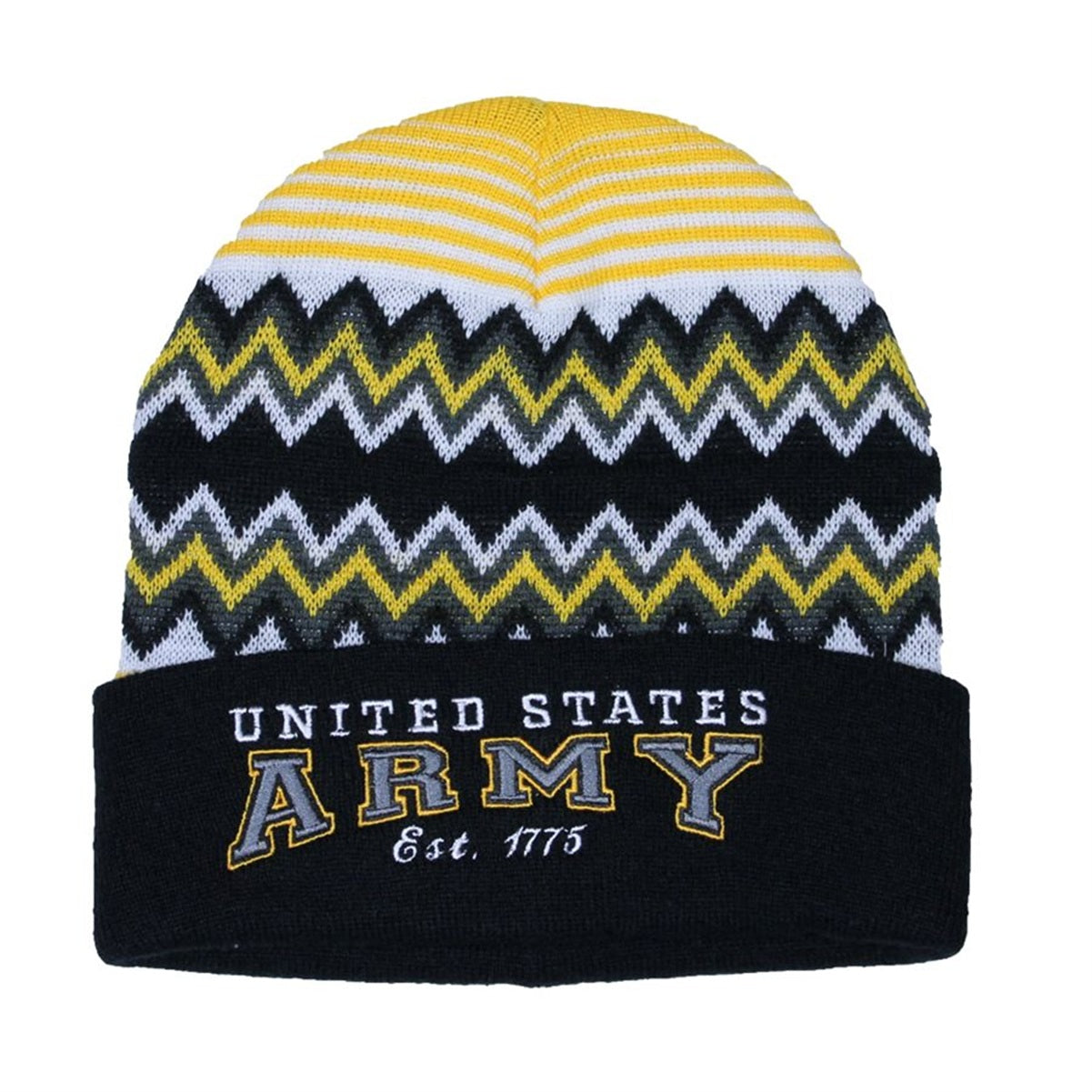 U.S. Army Est 1775 Black Stripe Knit Watch Cap Beanie
