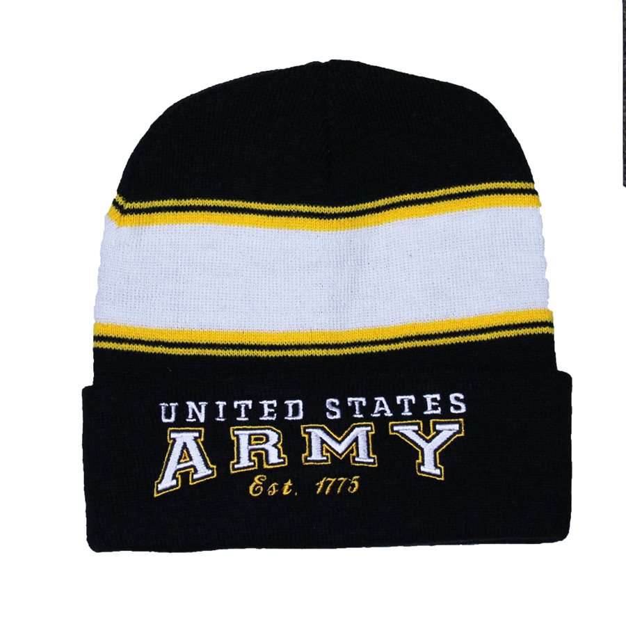 U.S. Army Est 1775 Black Knit Watch Cap Beanie